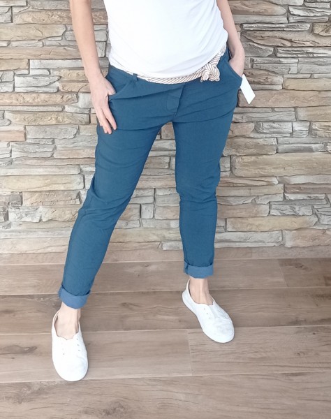 Dokonalé riflové kalhoty s páskem - vel S/L - tmavá jeans modrá