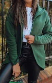 Mikinový kabátek ROMA - lahvově zelený