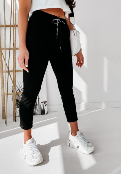 Nádherné pružné kalhoty - černé vel S-XL