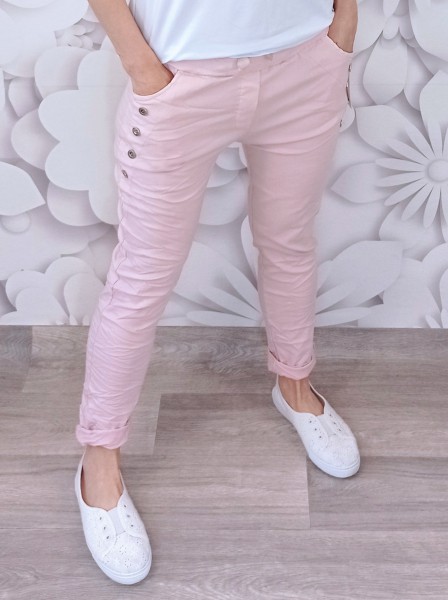 Riflové kalhoty JUMP - nově pudr růžové