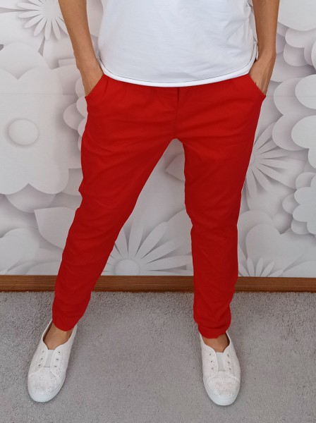 Riflové kalhoty SIMPLE - červený