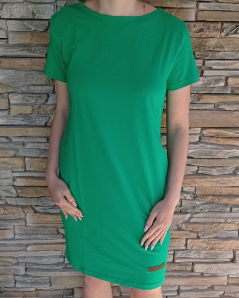 Šaty KLASIK s krátkým rukávem - zelené 2vel