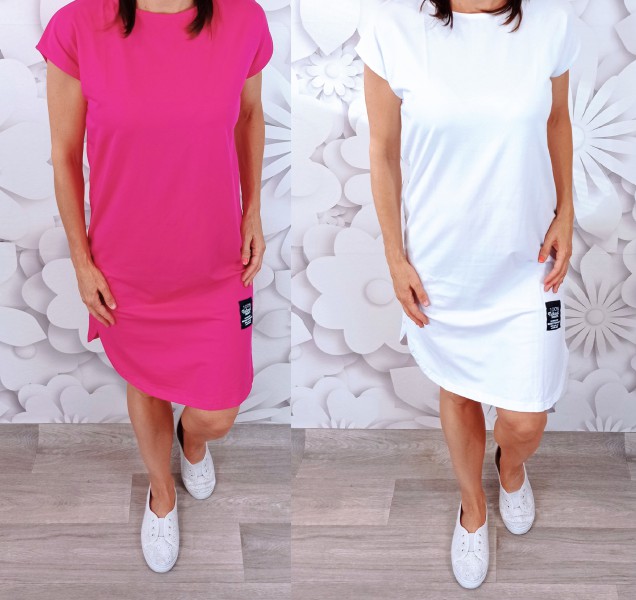 Šaty SPRING - nově růžové a bílé