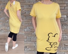 Basic šaty MICKEY - vanillkově žluté