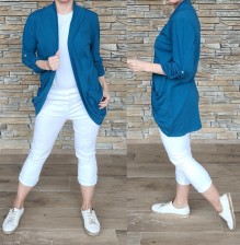 Bavlněné bolerko - cardigan - petrolej