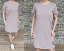 Bavlněné šaty KLASIK - střih do A - vel XL/XXL - capucino