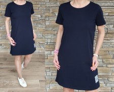 Bavlněné šaty KLASIK - střih do A - vel XL/XXL - tmavě modré