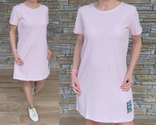 Bavlněné šaty - střih do A - pink