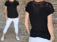 Úžasná halenka s krajkou - více velikostí - černé