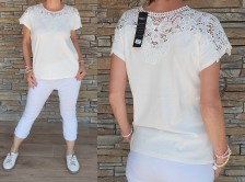 Úžasná halenka s krajkou - více velikostí - smetanové
