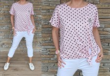 Butiková halenka dole na uzel DOTT - pink
