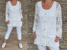 Cardigan - kabátek - bavlněná krajka - smetanová