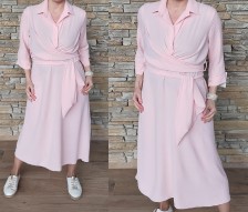 Delux košilové šaty BUTIK - broskvové