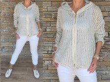 Delux letní cardigan - šedo/béžový