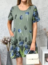 Delux lněné šaty TULIPÁN - khaki