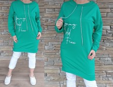 Delux mikinové šaty PRINCES - zelené