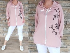 Delux parka s vyšitím - pudr
