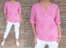 DELUX vyšívaná košile - baby pink