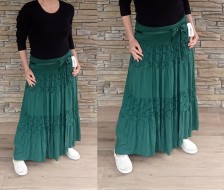 Dlouhá sukně LILIAN - smaragdová