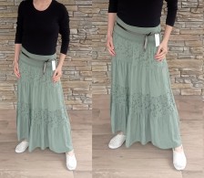 Dlouhá sukně LILIAN - světlá khaki