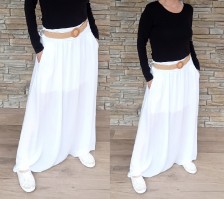 Dlouhá sukně se spodničkou - bílá