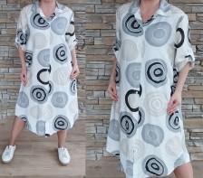 Dlouhé košilové šaty - košile MANDALA - black