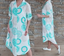 Dlouhé košilové šaty - košile MANDALA - mint