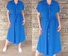 Dlouhé košilové šaty PERFECT - modré