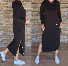 Dlouhé mikinové šaty COOL - černé