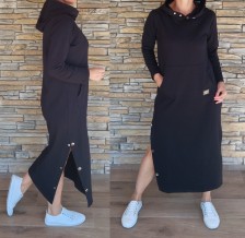 Dlouhé mikinové šaty COOL - tmavě modré