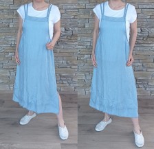 Dlouhé šaty 2v1 - LIKE JEANS - světlé