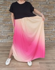 Dlouhé šaty DUO - vzor III - mega velké vel 3-5XL