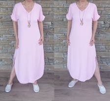 Dlouhé šaty MADMASEL - baby pink