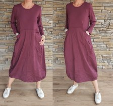 Dokonalé balónové šaty BUTIK - 7/8 rukáv - bordo