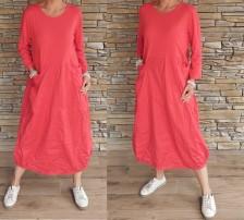 Dokonalé balónové šaty BUTIK - 7/8 rukáv - červené