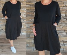 Dokonalé balónové šaty BUTIK - délka MIDI - černé