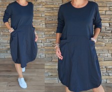 Dokonalé balónové šaty BUTIK - délka MIDI - tmavě modré