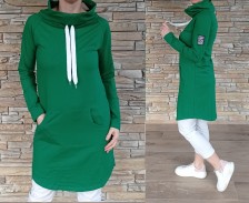 Dokonalé mikinové šaty MEDA - zelené