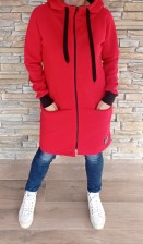 Dokonalý mikinový kabátek DORM - červený
