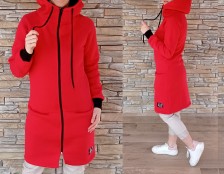 Dokonalý mikinový kabátek DORM -  krásná červená