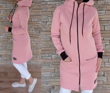 Dokonalý mikinový kabátek DORM - pudr růžový