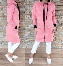 Dokonalý mikinový kabátek SPRING - růžovo/lososová barva