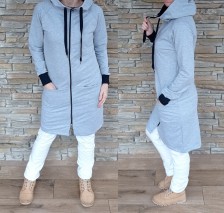Dokonalý mikinový kabátek SPRING - šedý