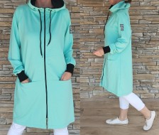 Dokonalý mikinový kabátek SPRING - vel L/XL - tyrkys