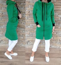 Dokonalý mikinový kabátek SPRING - nádherná zelená