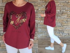 Halenka - mikina LOVELY - bordo