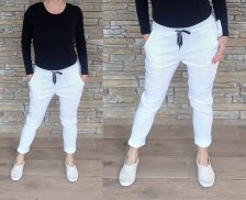 Kalhoty BUSINES s puntíky - bílé