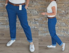 Kalhoty BUTIK s páskem - LIKE JEANS - tmavé