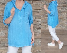 Košilová halenka ANN - modrá