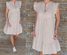 Košilové šaty ELEGANT - pruh latte